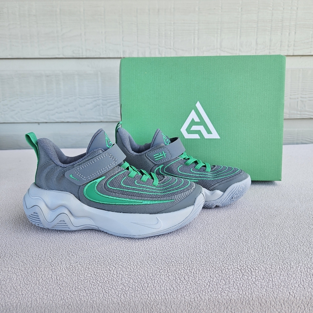 Nike Giannis Immortality 4 Sneaker KC 12C Hook & Loop Grey Green FZ6733-002
